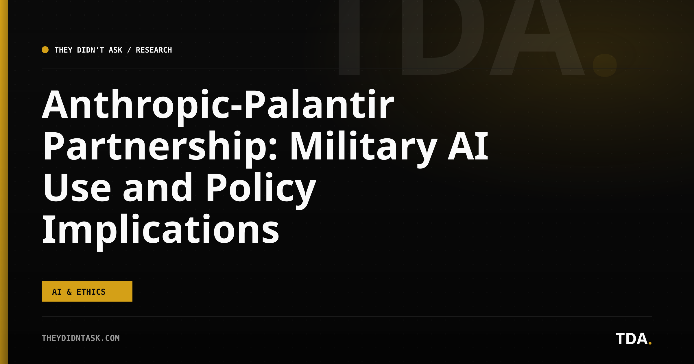 Anthropic-Palantir Partnership: Military AI Use and Policy Implications
