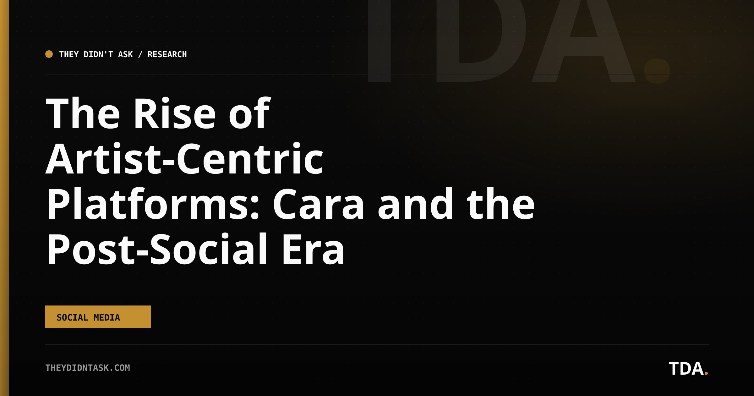 The Rise of Artist-Centric Platforms: Cara and the Post-Social Era