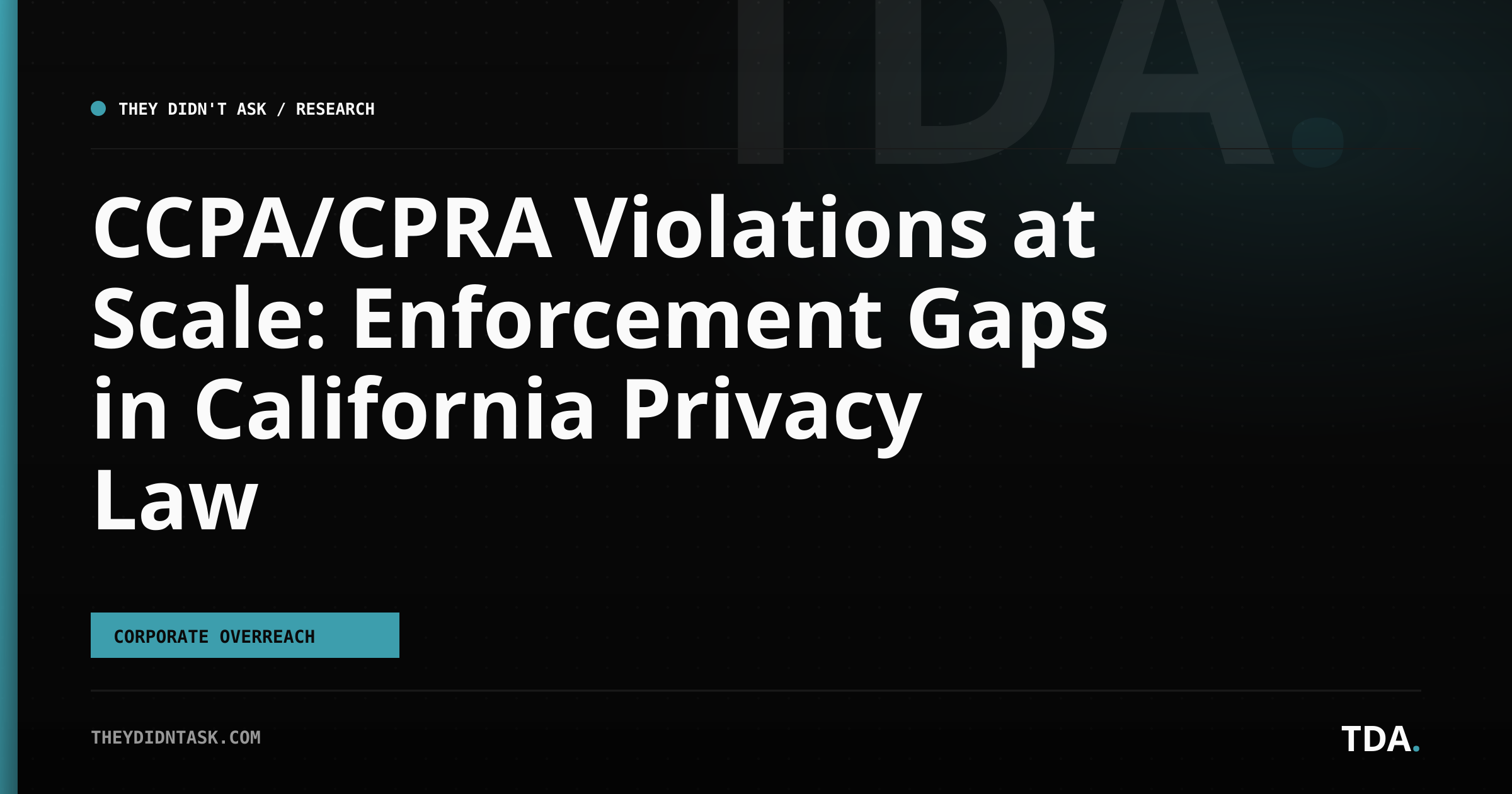 CCPA/CPRA Violations at Scale: Enforcement Gaps in California Privacy Law