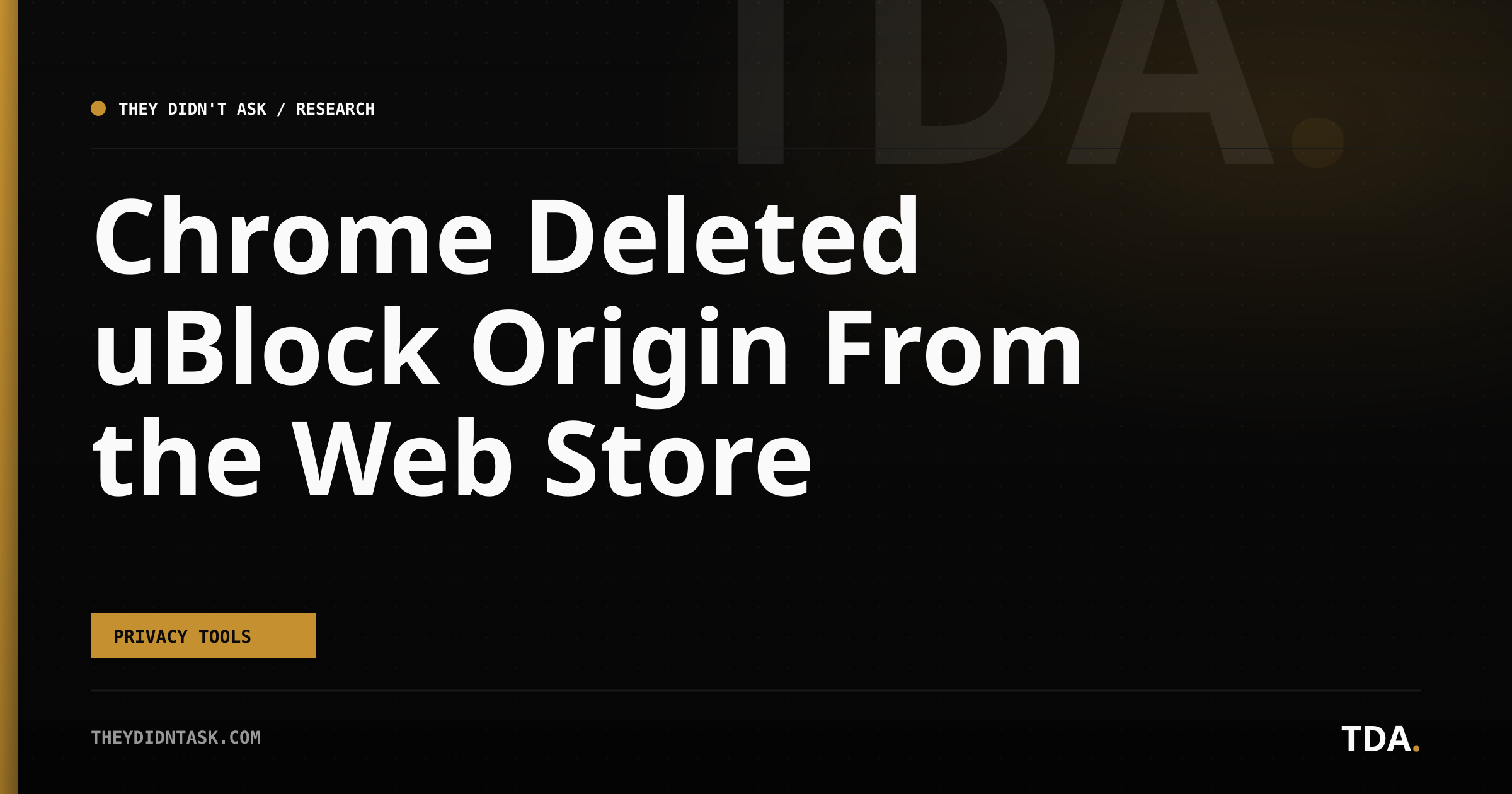 Chrome Deleted uBlock Origin From the Web Store