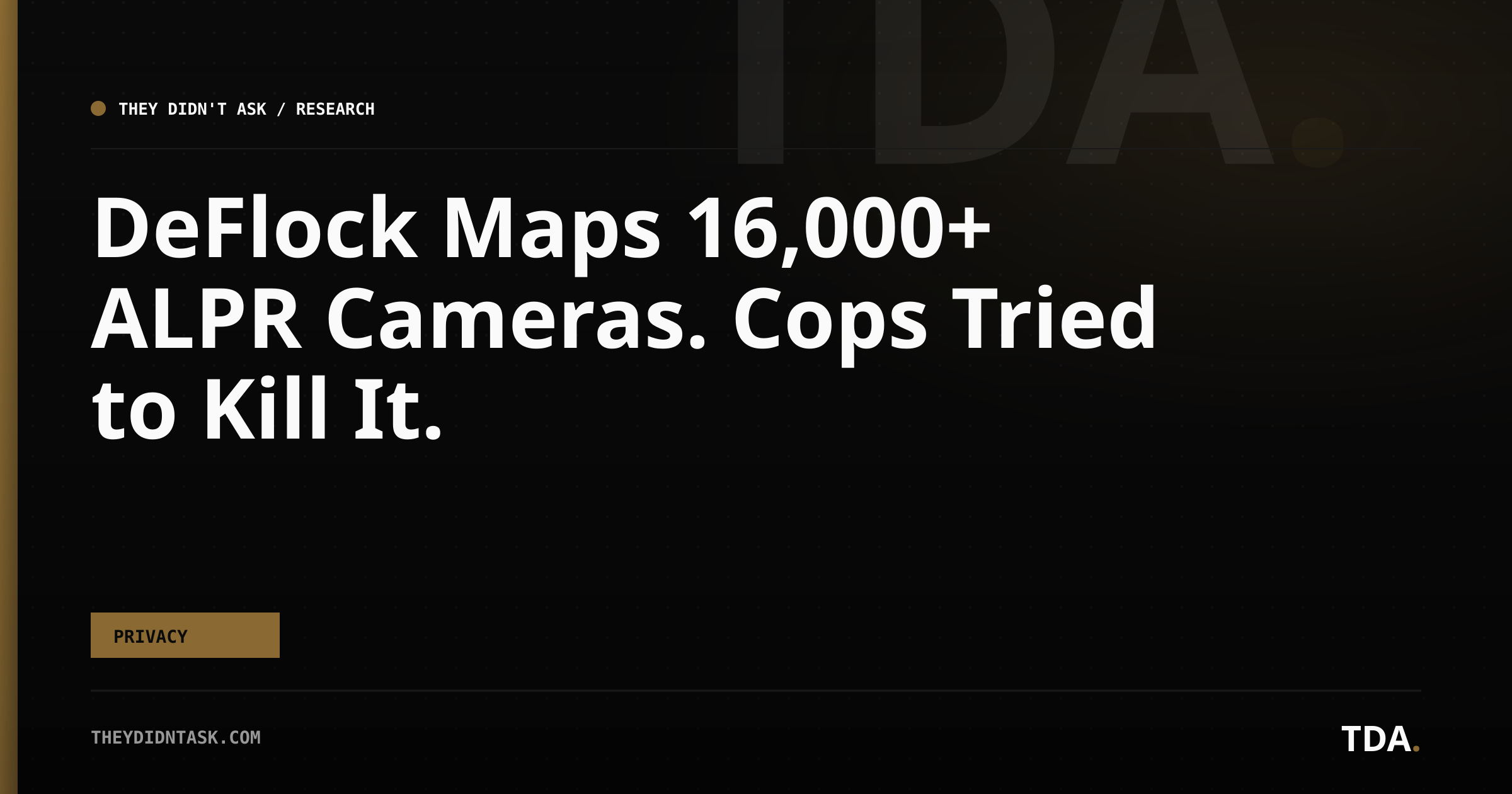 DeFlock Maps 16,000+ ALPR Cameras. Cops Tried to Kill It.