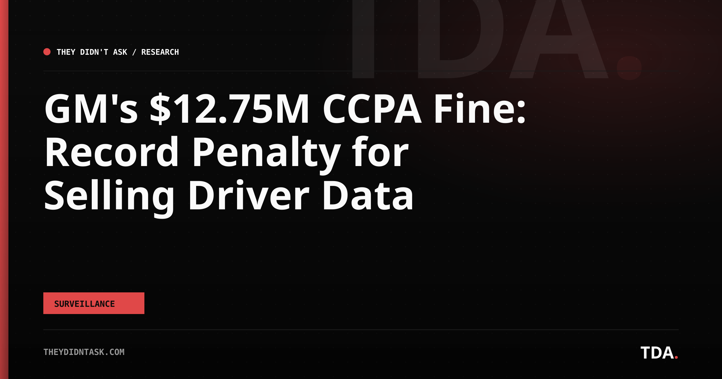 GM's $12.75M CCPA Fine: Record Penalty for Selling Driver Data