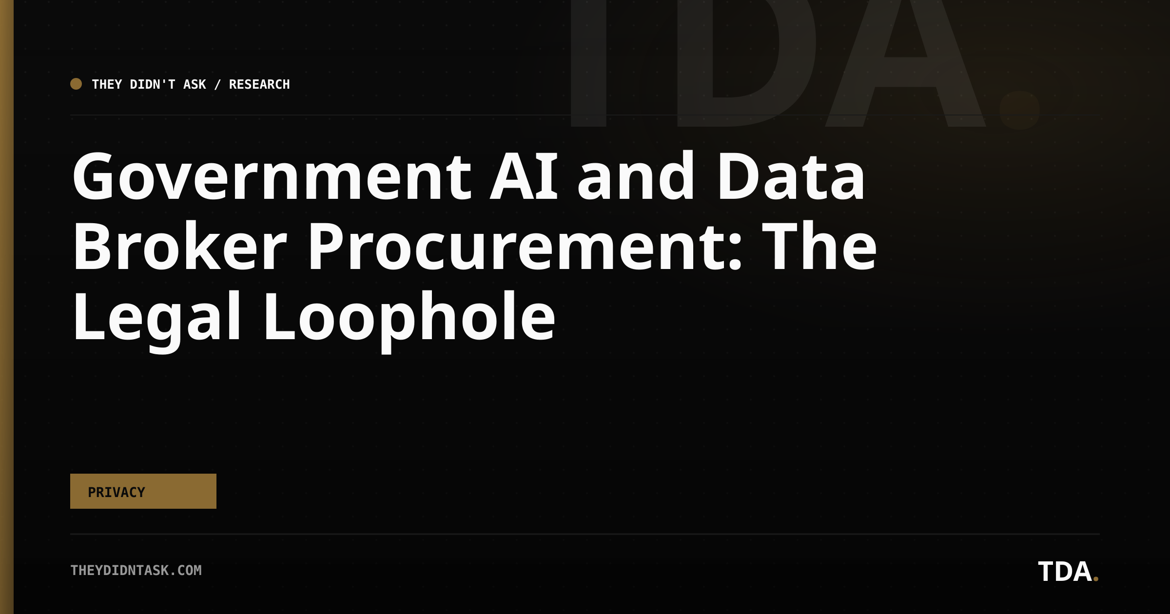 Government AI and Data Broker Procurement: The Legal Loophole