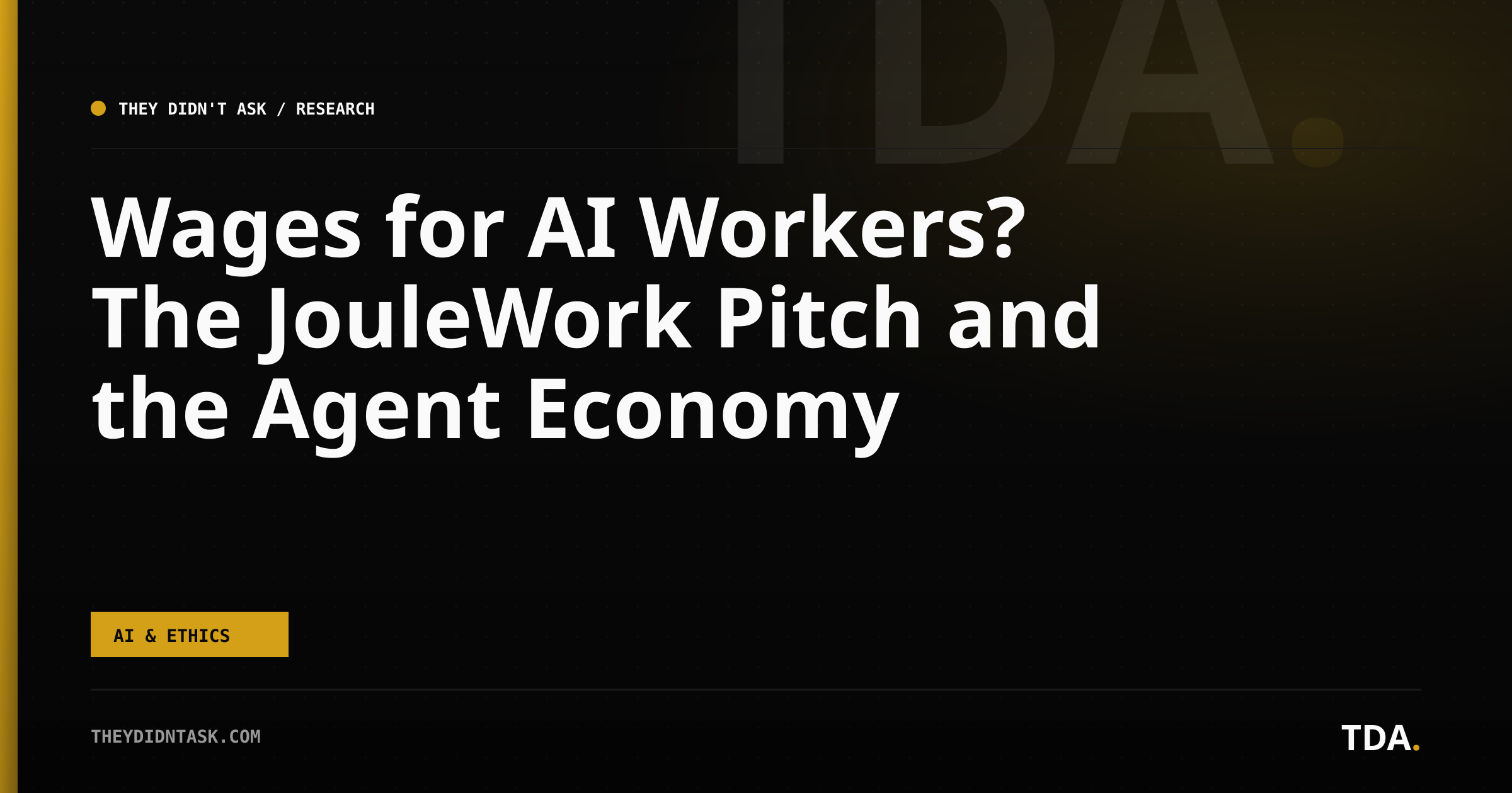 Wages for AI Workers? The JouleWork Pitch and the Agent Economy