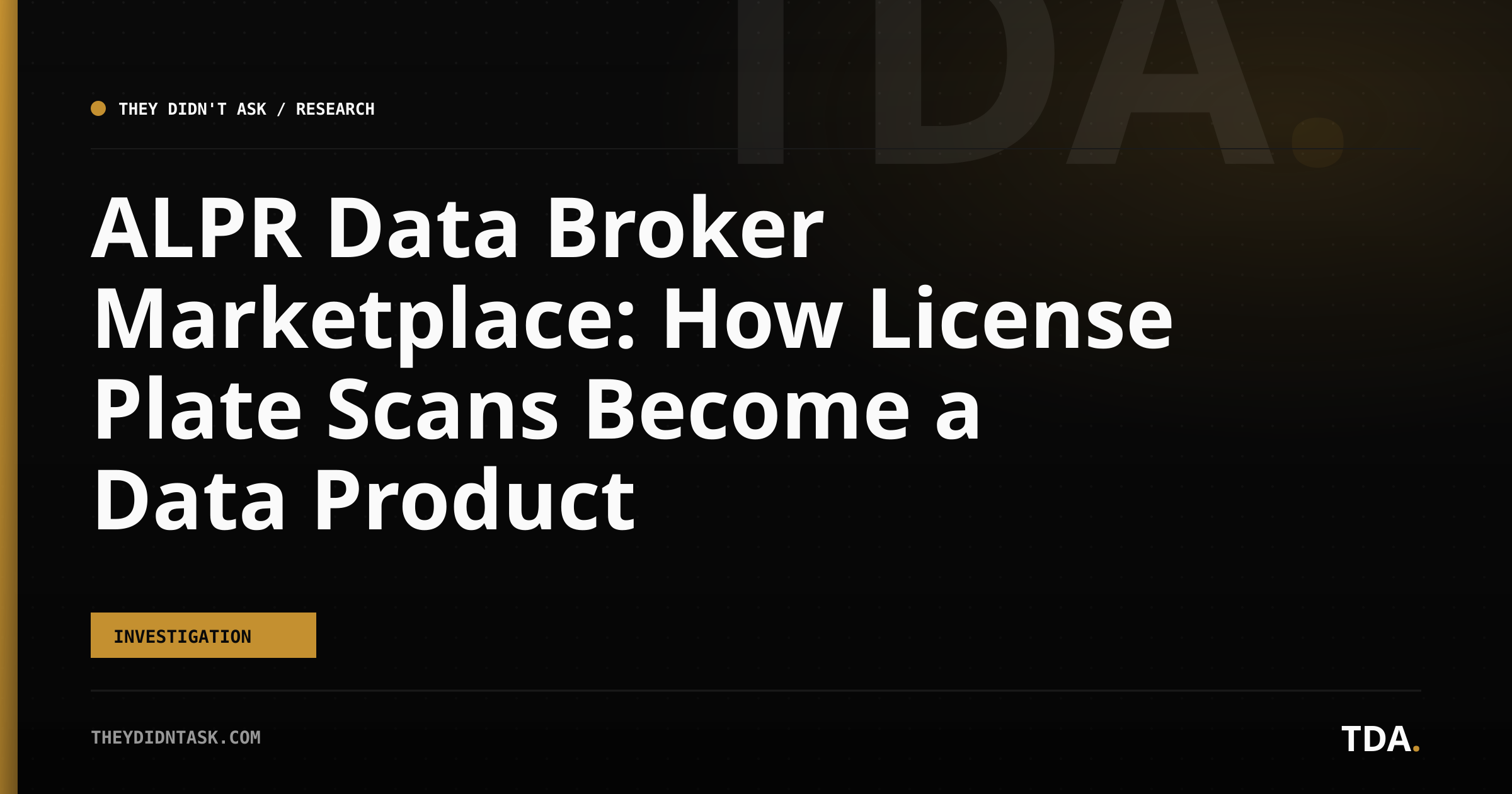 ALPR Data Broker Marketplace: How License Plate Scans Become a Data Product