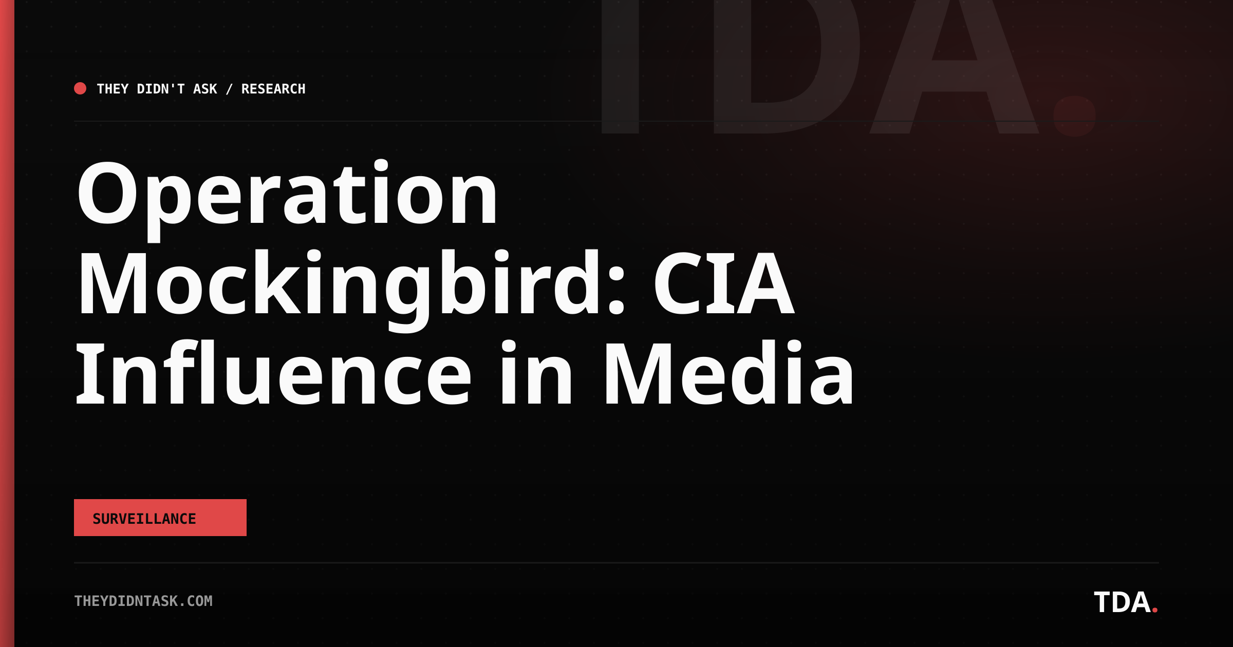 Operation Mockingbird: CIA Influence in Media