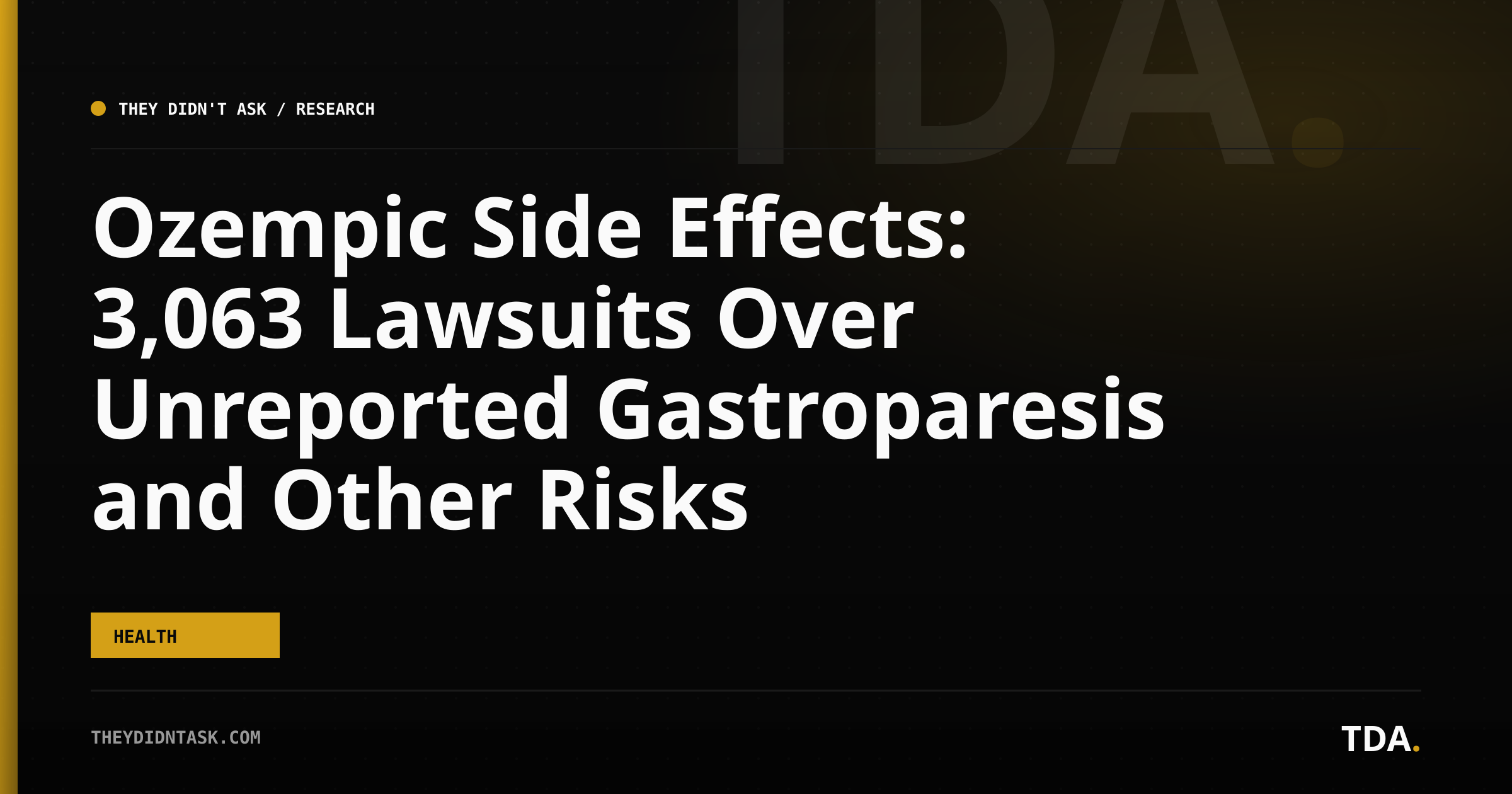 Ozempic Side Effects: 3,063 Lawsuits Over Unreported Gastroparesis and Other Risks