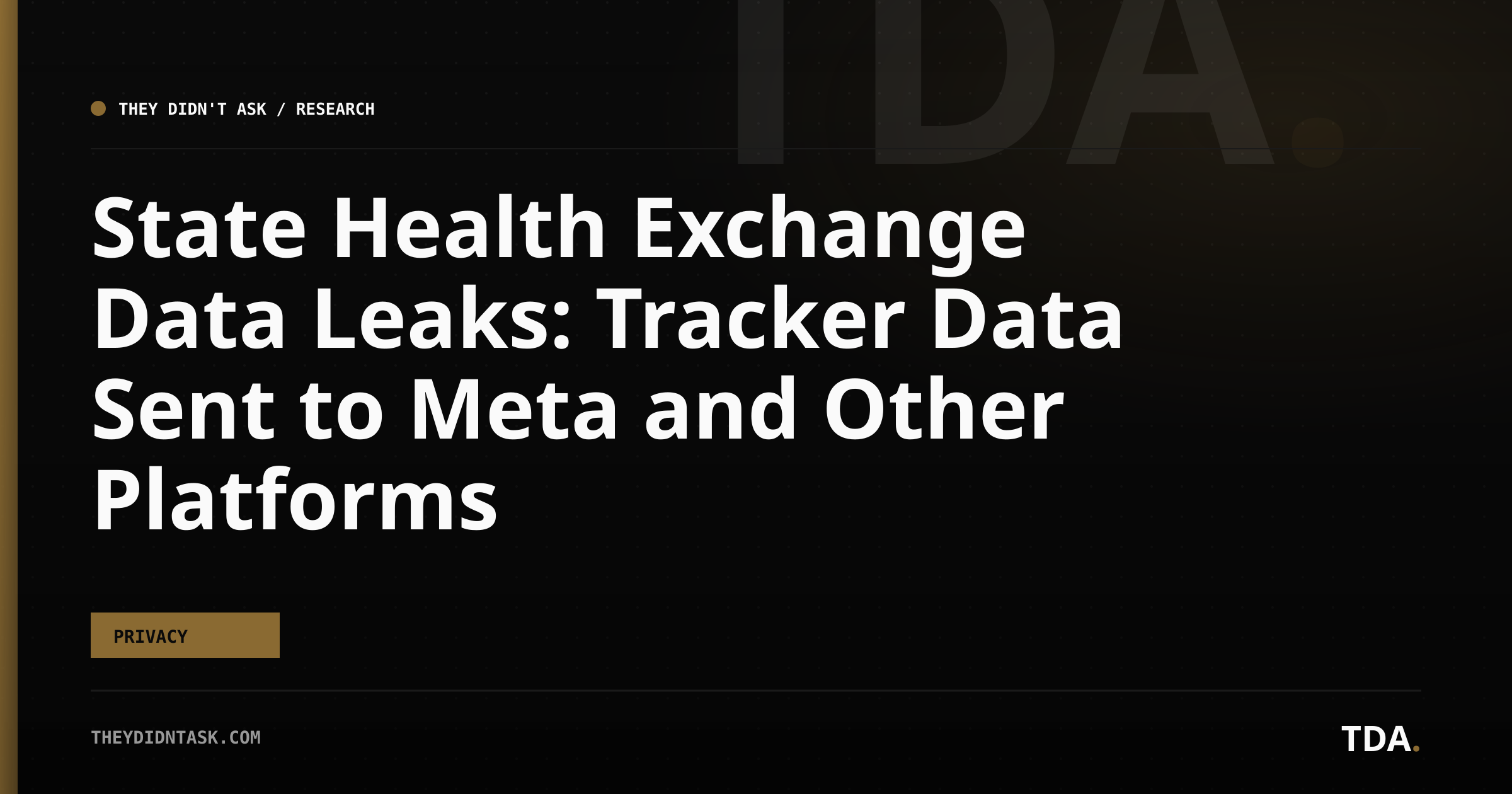 State Health Exchange Data Leaks: Tracker Data Sent to Meta and Other Platforms