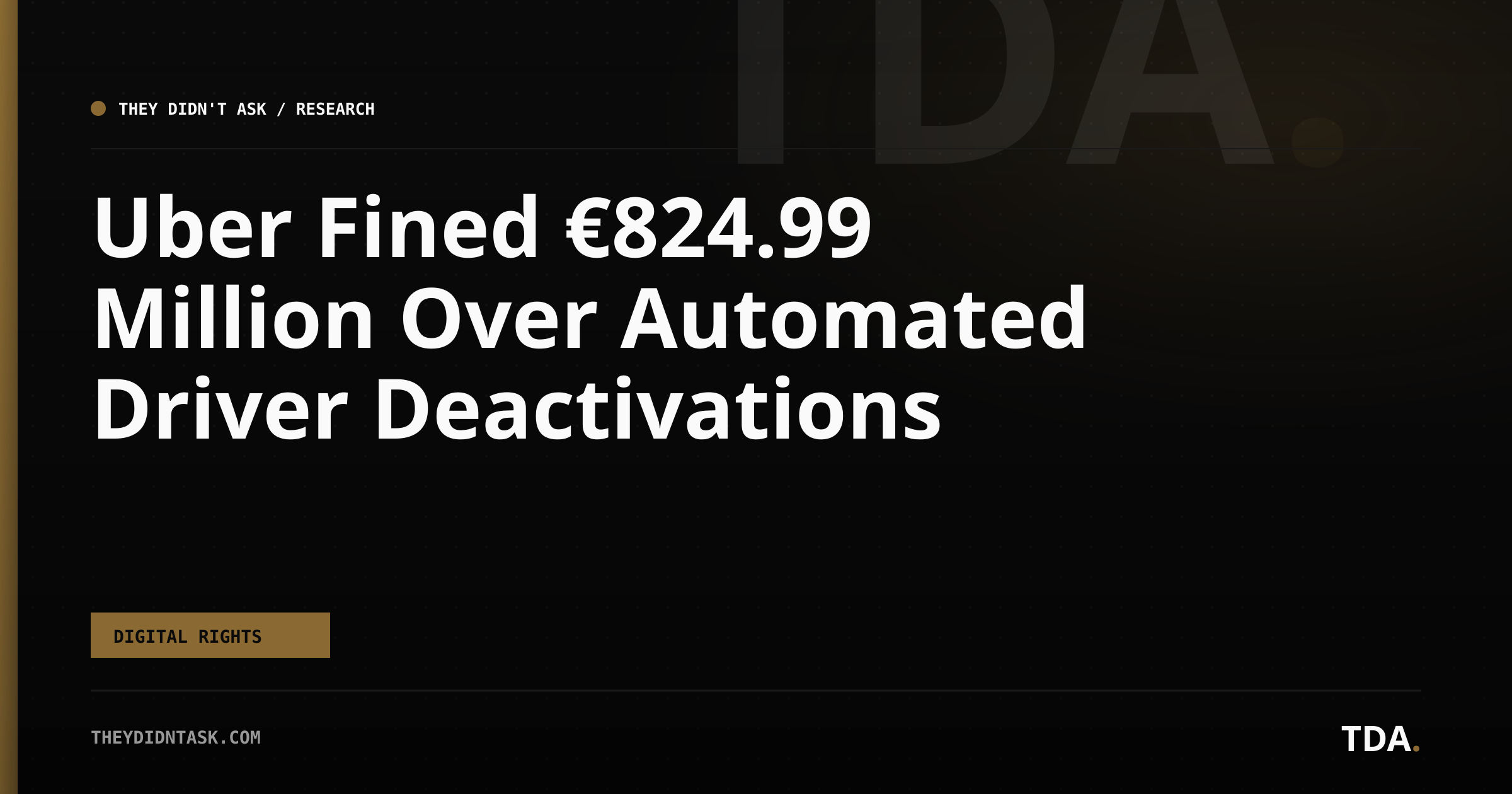 Uber Fined €824.99 Million Over Automated Driver Deactivations